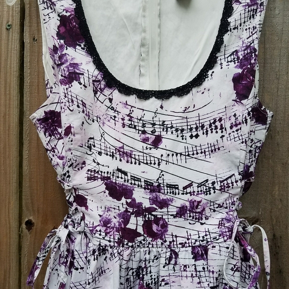 Hot topic purple rose and Music Note Dress. - Picture 3 of 15